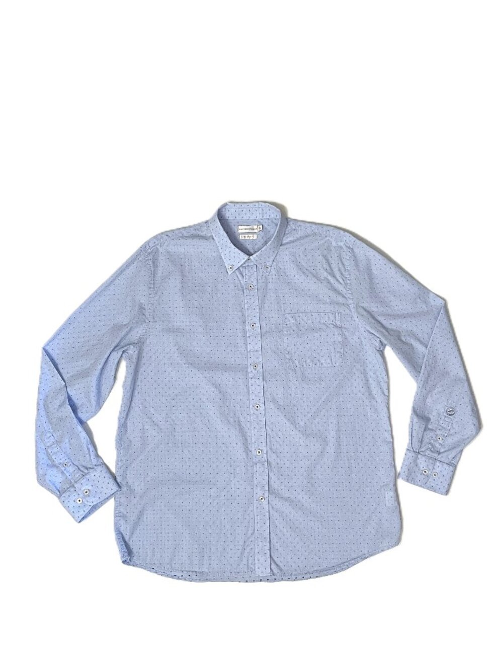 Southern Proper Tailored Fit Shirt Mens XL Blue Dot Cotton Stretch Button Down